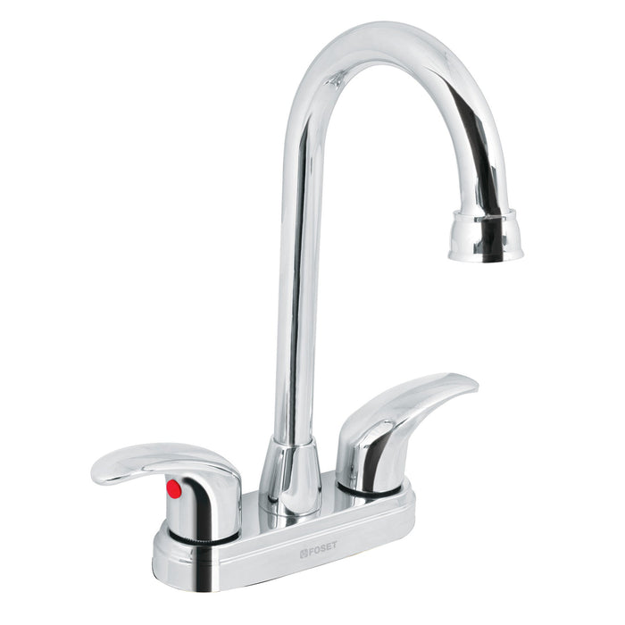 Mezcladora-cromo-4"-para-lavabo,-cuello-bar,-palanca,-Foset