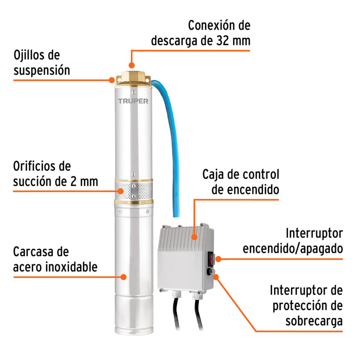 Bomba-sumergible-para-pozo-profundo,-1/2-HP,-agua-limpia