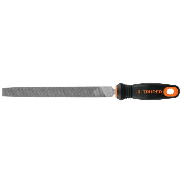 Lima-plana-bastarda-8"-con-mango-doble-inyección,-Truper