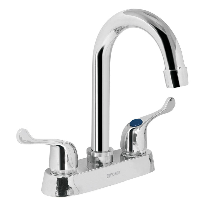 Mezcladora-4"-para-lavabo,-cuello-bar,-manerales-palanca