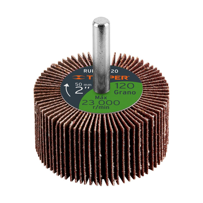 Rueda-flap-de-2",-grano-120,-Truper
