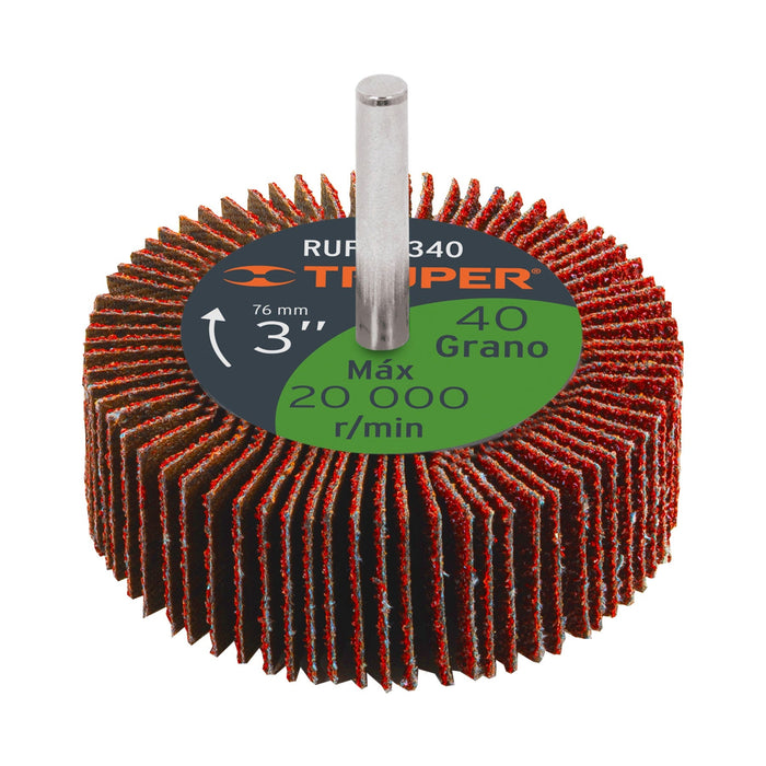 Rueda-flap-de-3",-grano-40,-Truper