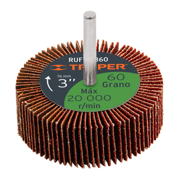 Rueda-flap-de-3",-grano-60,-Truper