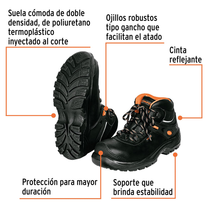 Zapato dieléctrico negro #30 antifatiga con casquillo,Truper