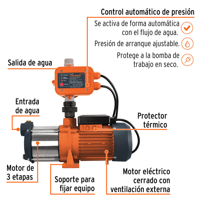 Bomba presurizadora multietapas 1 HP