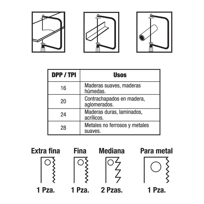 Arco 6" calador para segueta-