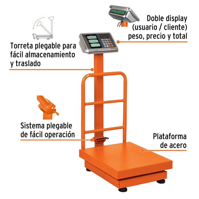 Báscula capacidad 440 lb plegable de plataforma-