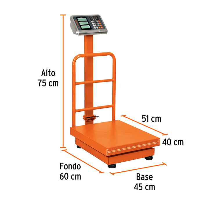 Báscula capacidad 440 lb plegable de plataforma-