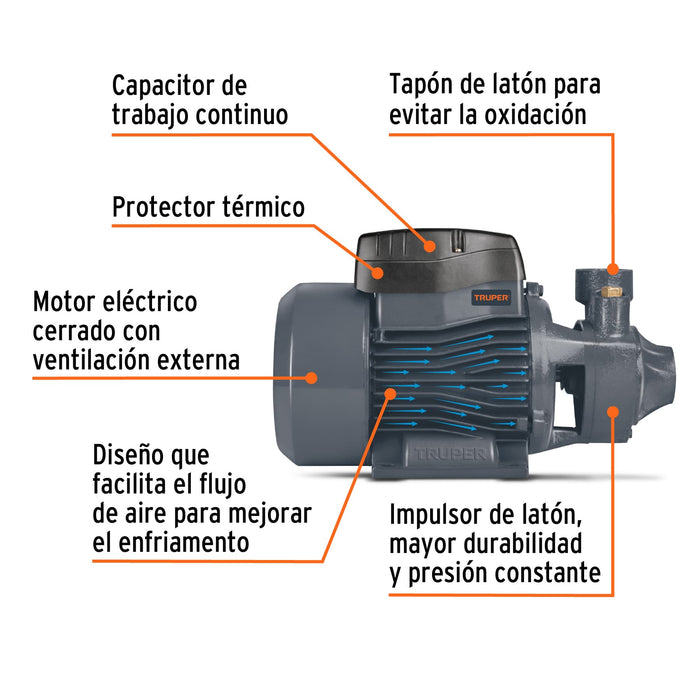 Bomba-periférica-3/4-HP,-Truper