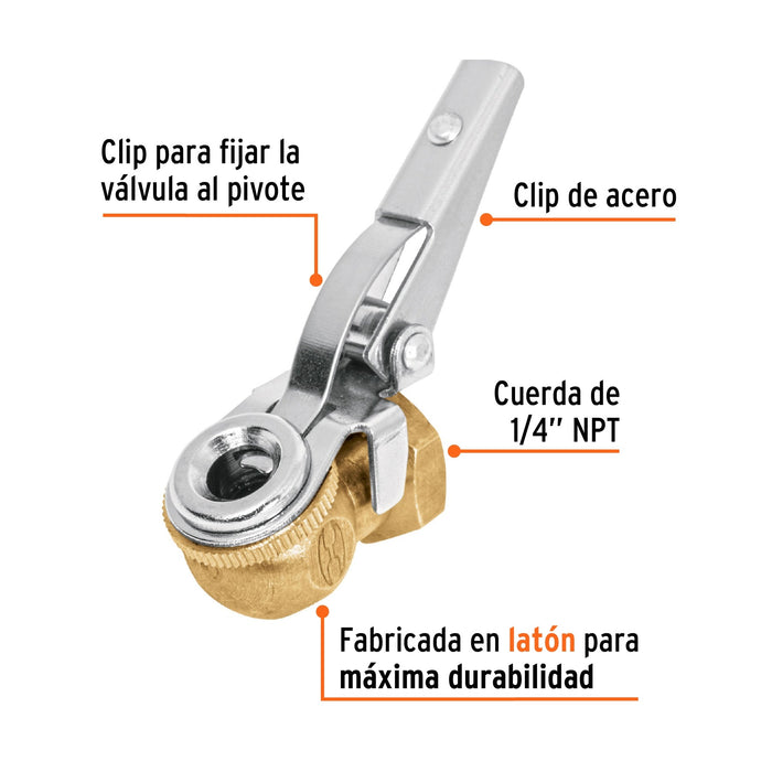 Cabeza-infladora-de-llantas-c/clip,-hembra,-cuerda-1/4-NPT