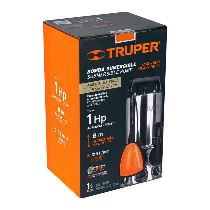 Bomba-sumergible-metálica-para-agua-sucia-1-HP,-Truper