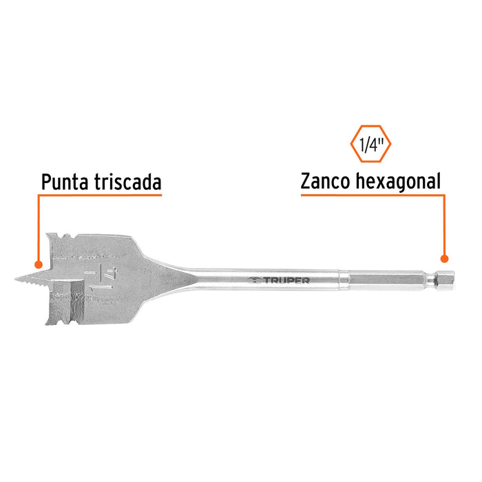 Broca plana de manita, 11/4"