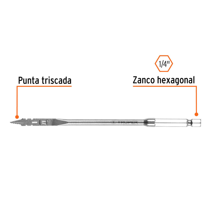 Broca plana de manita, 1/4"
