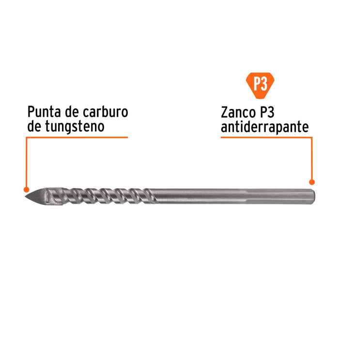 Broca para vidrio y azulejo 1/4"