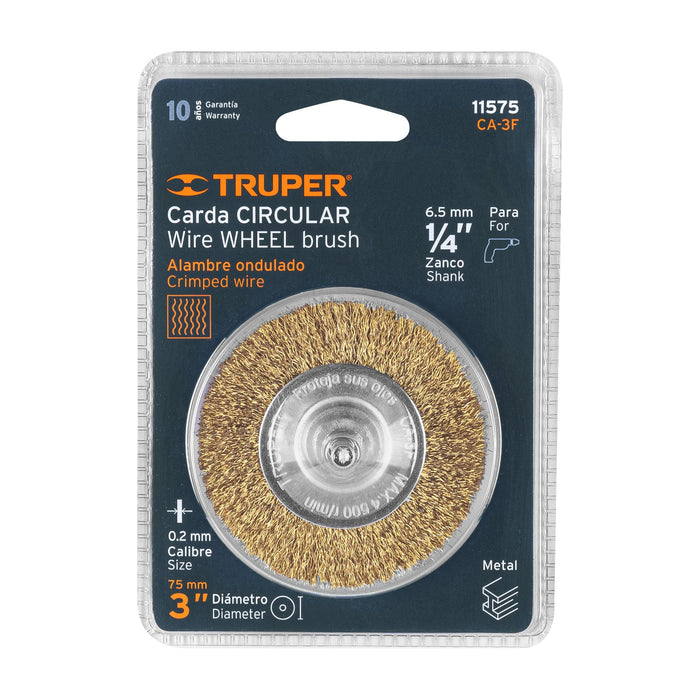 Carda-circular-3"-alambre-fino-para-taladro,-Truper