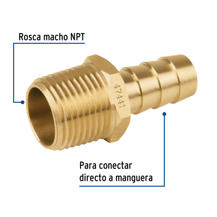 Niple terminal con espiga de 3/8" X 3/8"