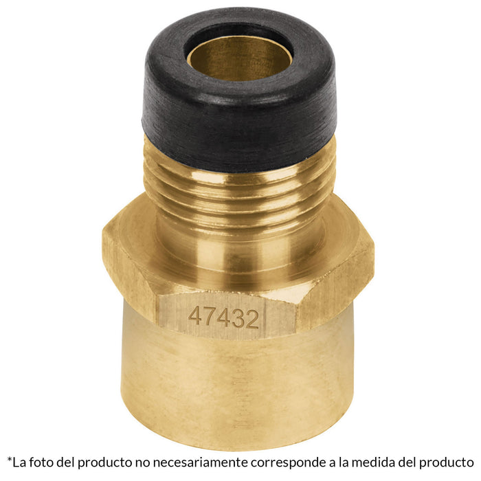 Niple campana de latón de 3/8" X 3/8"