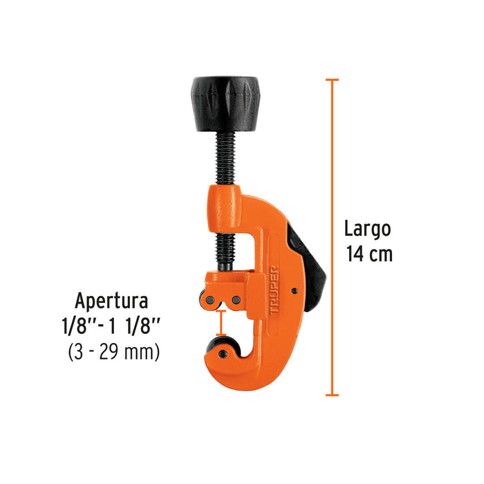 Cortador tubo de cobre 1/8" a 11/8" cuchilla 3/4"