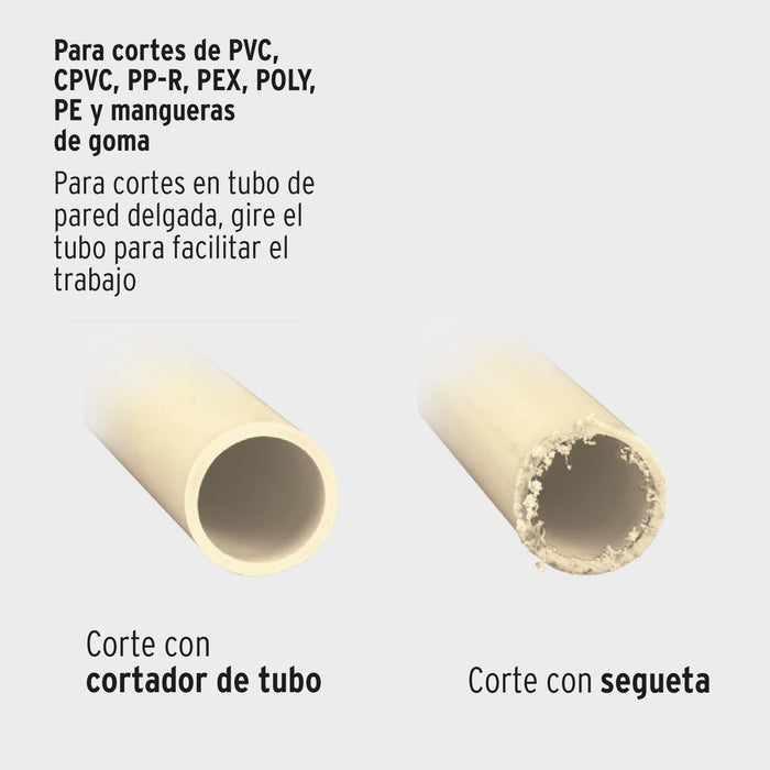 Cortador de tubo de plástico, capacidad corte 3/4"