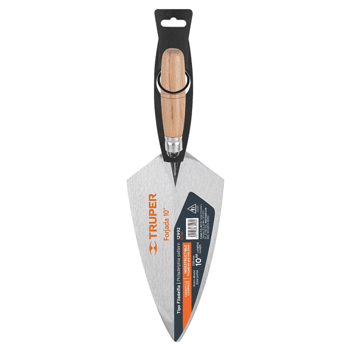 Cuchara-para-albañil-10"-forjada-tipo-Filadelfia,-Truper