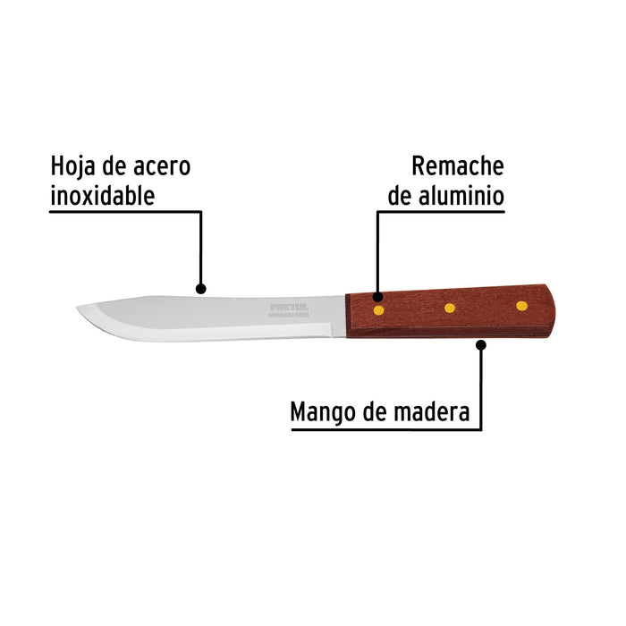Cuchillo cebollero 6" mango de madera