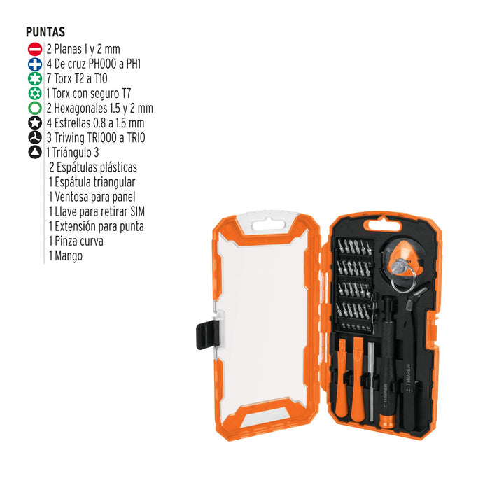Juego de 32 piezas para reparación de electrónica