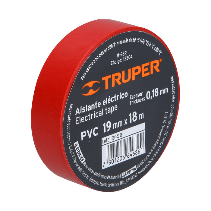 Bolsa con 8 Cinta de aislar de 60 ft x 3/4", roja