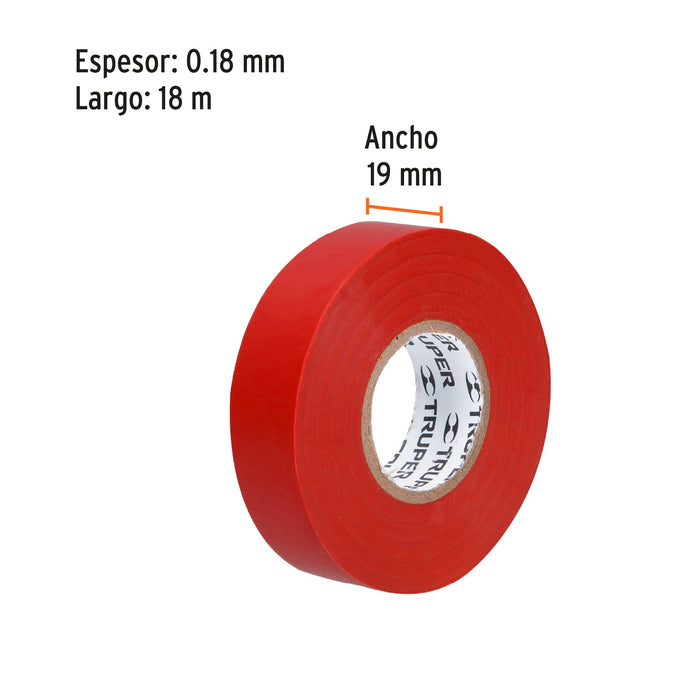 Bolsa con 8 Cinta de aislar de 60 ft x 3/4", roja