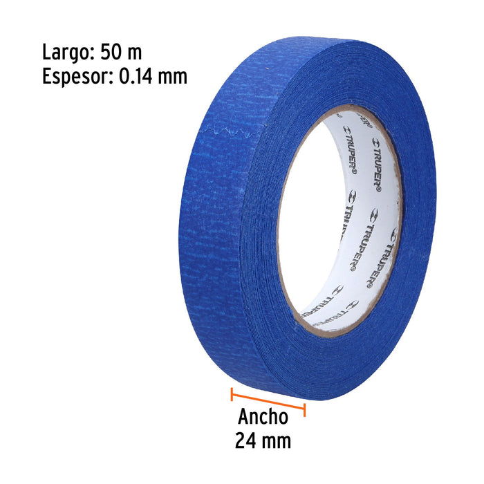 Bolsa con 6 Cinta masking tape azul de 1" x150 ft