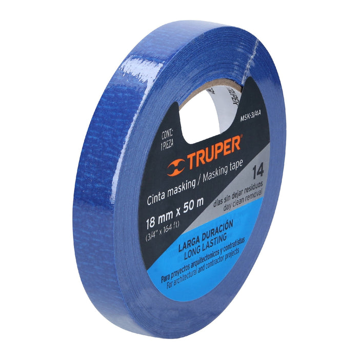 Bolsa con 6 Cinta masking tape azul de 3/4" x150 ft