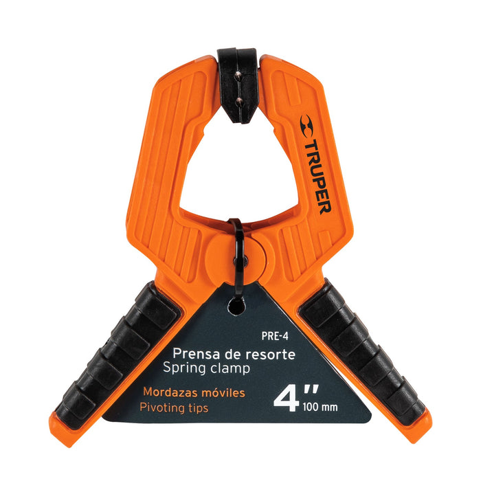 Prensa de resorte de 4", cuerpo de nylon con mango de TPR
