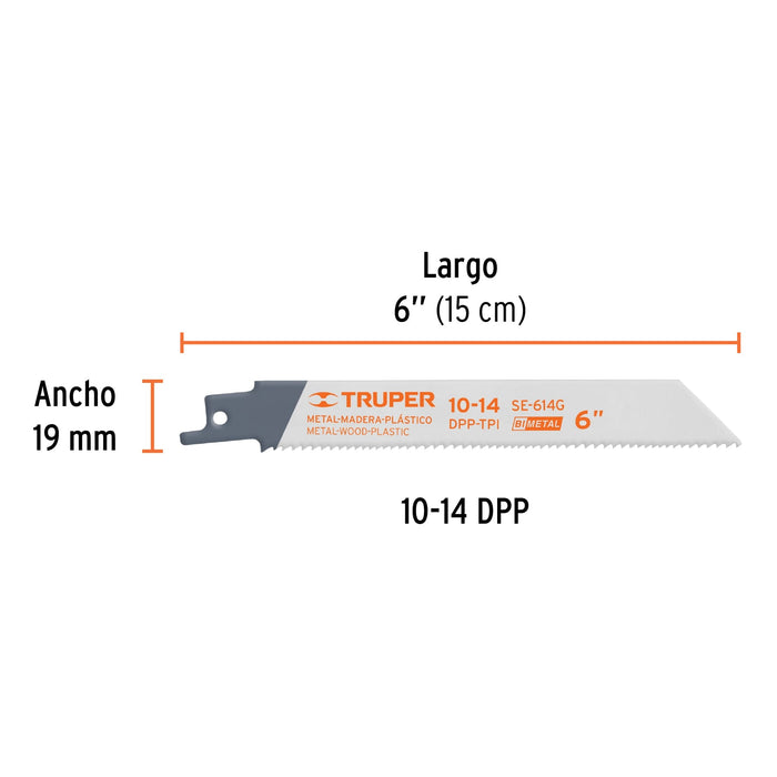 Blíster con 2 seguetas sierra sable 6" 1014 DPP uso general