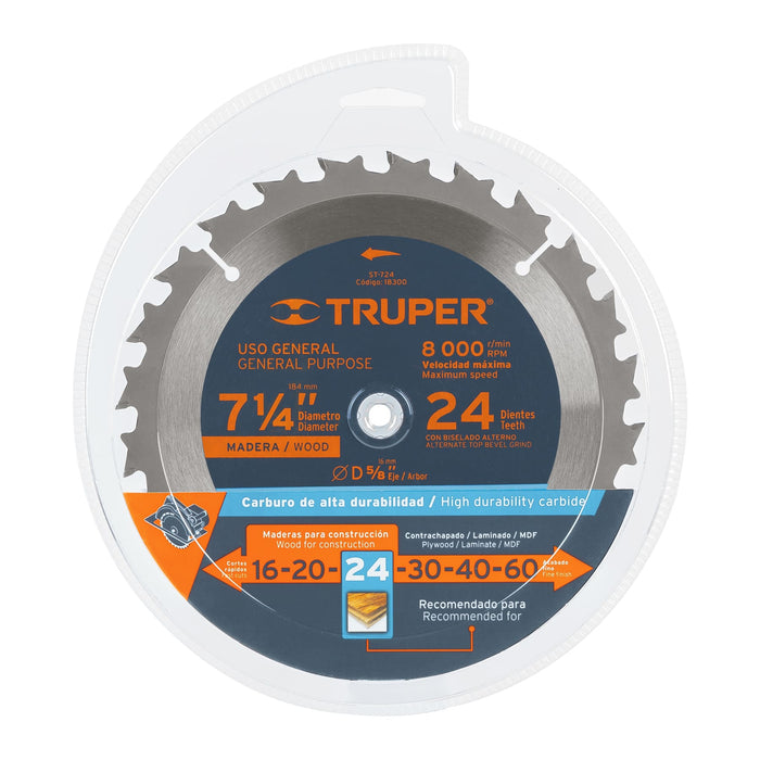 Disco-sierra-7--1/4"-para-madera,-24-dientes-centro-5/8"