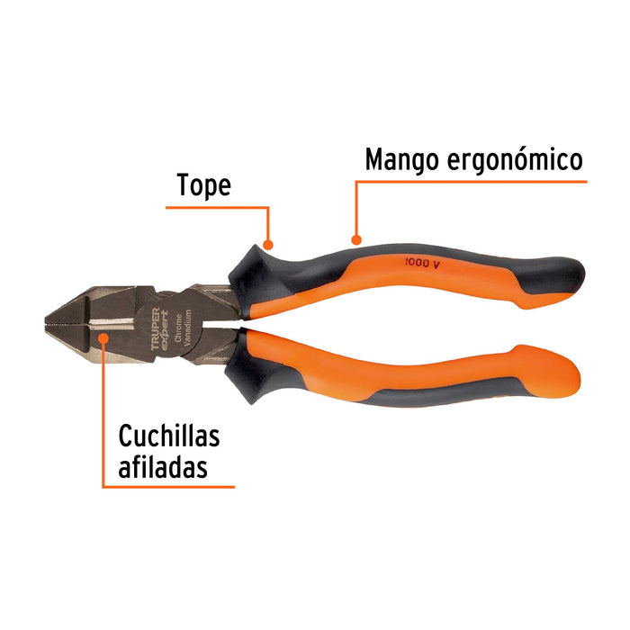 Pinza-para-electricista-7"-cabeza-cuadrada-Comfort-Grip