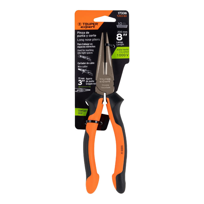 Pinza-punta-y-corte-8"-mango-Comfort-Grip