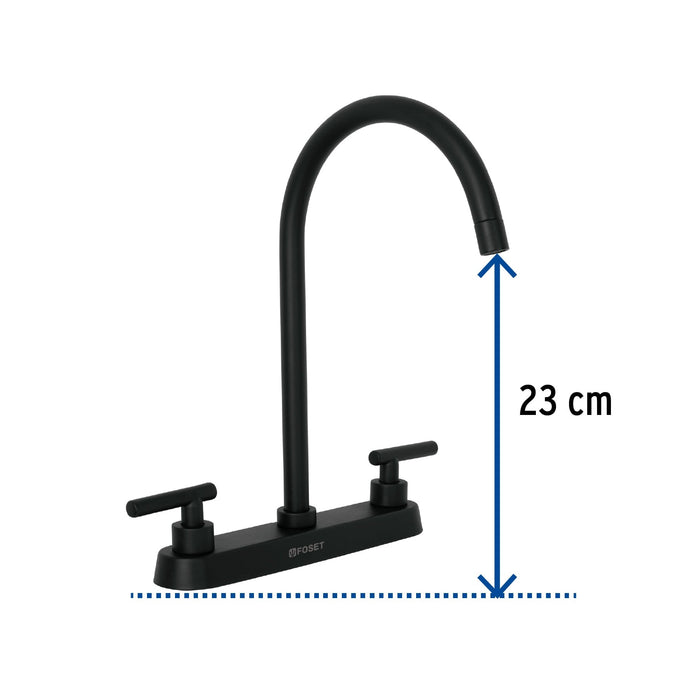 Mezcladora-para-fregadero,manerales-palanca,negro-mate,Tubig